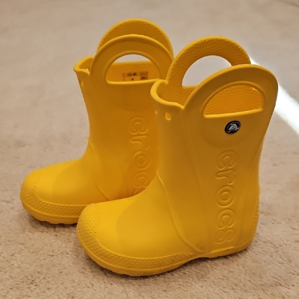 Crocs Kids Yellow Rain Boots